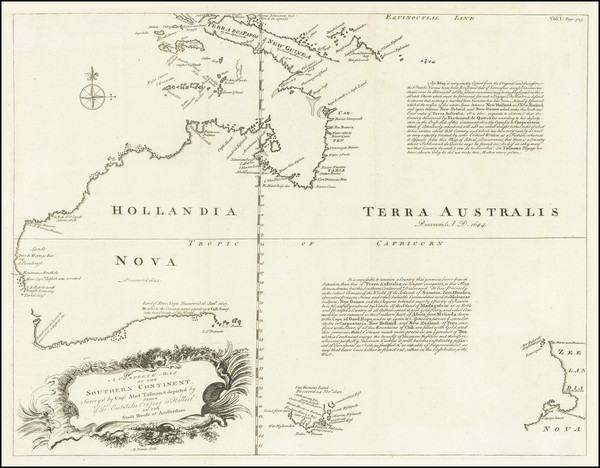 91-Australia and New Zealand Map By Emanuel Bowen