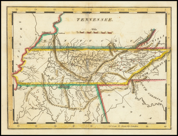 50-Tennessee Map By Mathew Carey