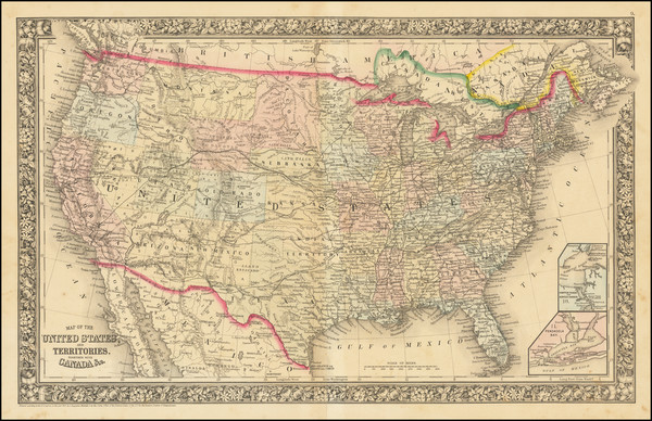 95-United States, North Dakota, South Dakota and Wyoming Map By Samuel Augustus Mitchell Jr.