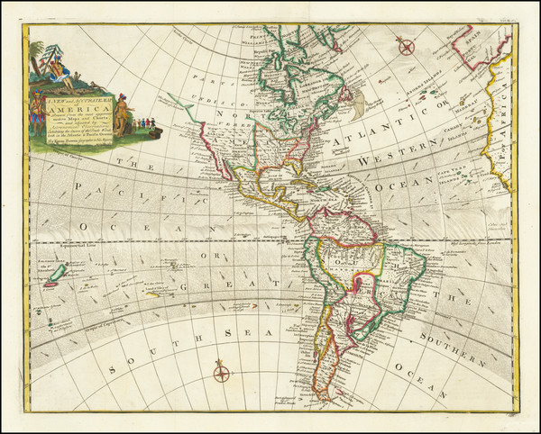 3-America Map By Emanuel Bowen