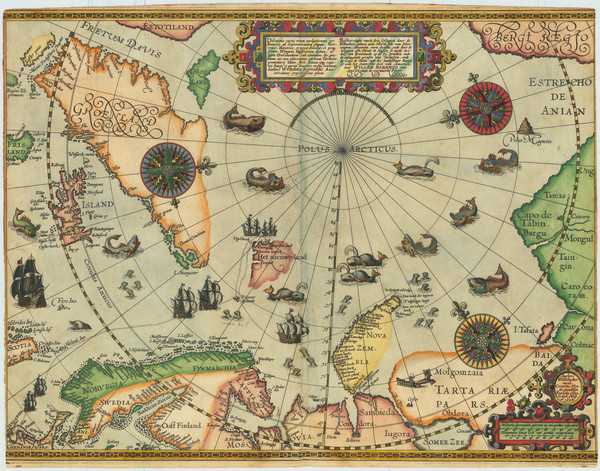 63-Northern Hemisphere, Polar Maps, Atlantic Ocean, Russia, Baltic Countries, Scandinavia, Iceland