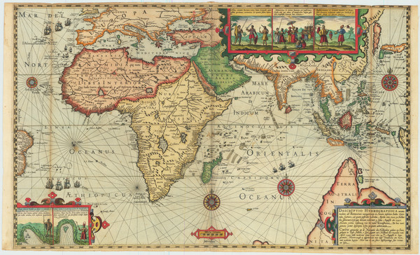 33-World, Indian Ocean, Southeast Asia and Australia Map By Cornelis Claesz