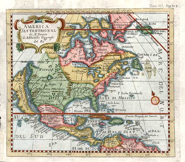 6-North America Map By Nicolas Sanson