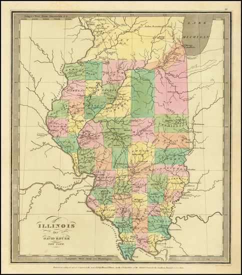 15-Illinois Map By David Hugh Burr