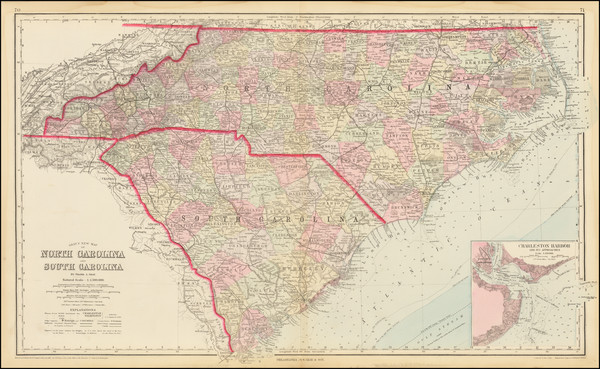 66-North Carolina and South Carolina Map By O.W. Gray