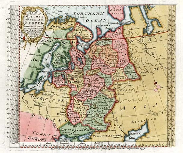 43-Europe, Russia, Baltic Countries and Scandinavia Map By Emanuel Bowen