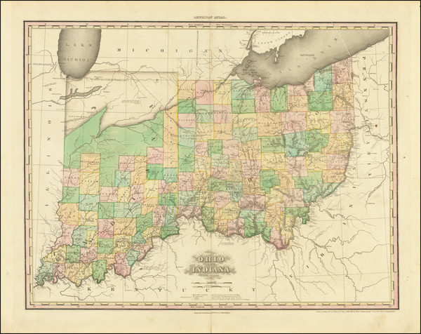 68-Midwest, Indiana and Ohio Map By Henry Schenk Tanner