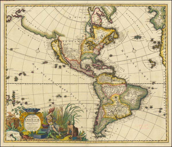 31-California as an Island and America Map By Carel Allard