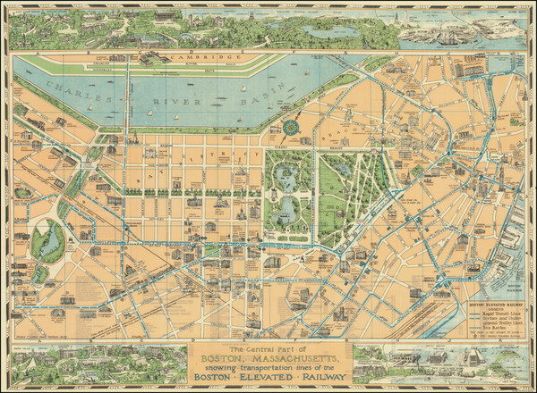 96-Pictorial Maps and Boston Map By Richard F. Lufkin