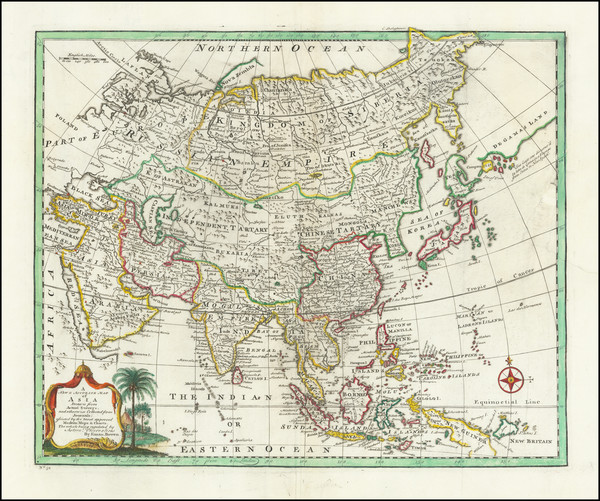 14-Asia Map By Emanuel Bowen