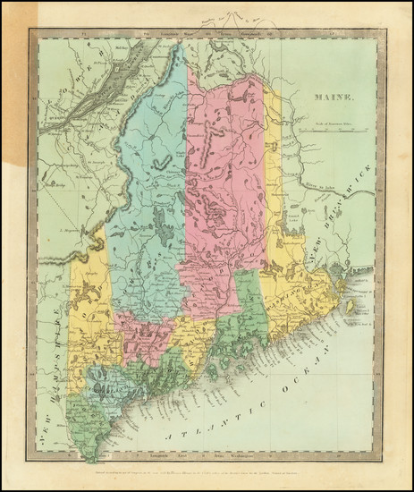 55-Maine Map By David Hugh Burr