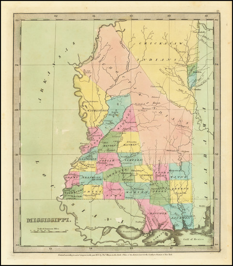 75-Mississippi Map By David Hugh Burr