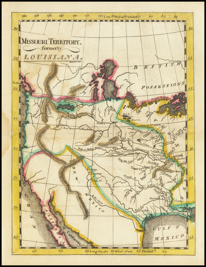 60-Texas, Plains, Southwest, Rocky Mountains and California Map By Mathew Carey