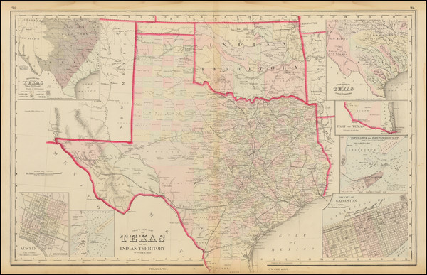 29-Texas and Oklahoma & Indian Territory Map By O.W. Gray