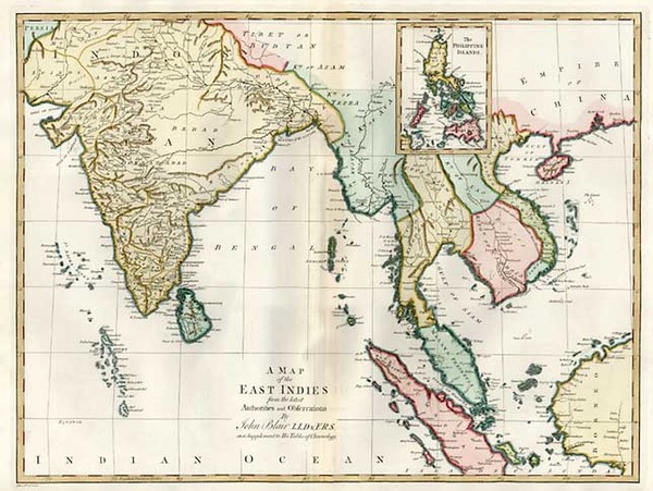 69-Asia, China, India, Southeast Asia and Philippines Map By John Blair