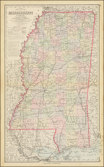 48-Mississippi Map By O.W. Gray