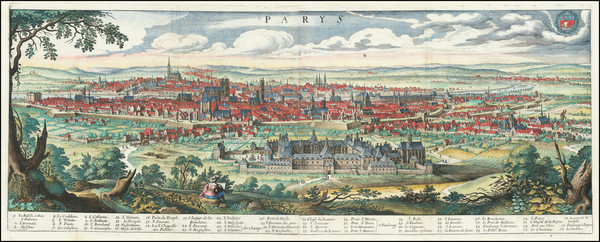 67-Paris and Île-de-France Map By Matthaus Merian