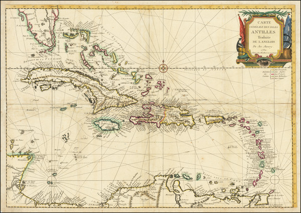 77-Florida and Caribbean Map By Louis Joseph Mondhare