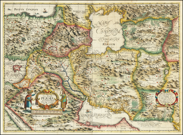 85-Central Asia & Caucasus and Middle East Map By Adam Olearius