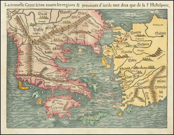 94-Turkey, Turkey & Asia Minor and Greece Map By Sebastian Munster