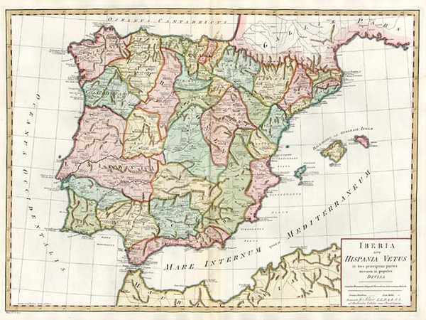 19-Europe, Spain and Portugal Map By John Blair