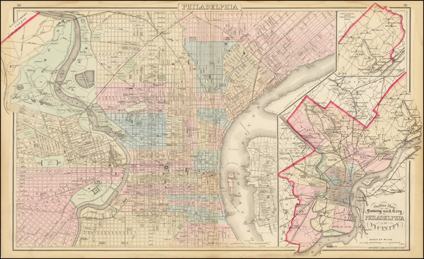 81-Philadelphia Map By O.W. Gray