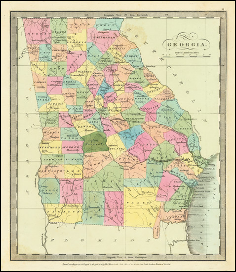 72-Georgia Map By David Hugh Burr