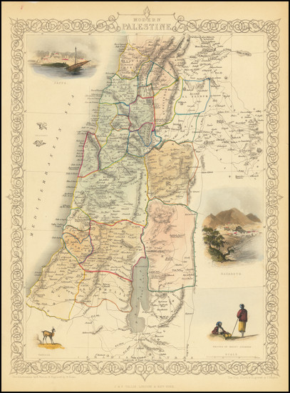 21-Holy Land Map By John Tallis