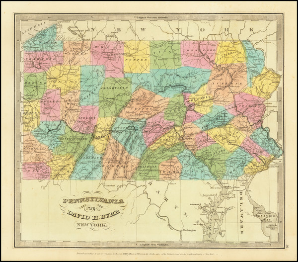 82-Pennsylvania Map By David Hugh Burr