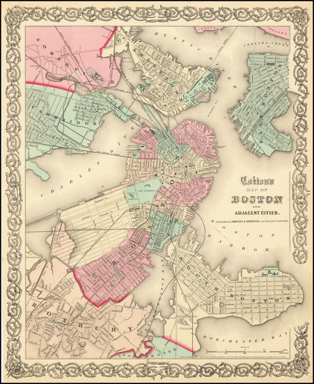 39-Boston Map By G.W.  & C.B. Colton