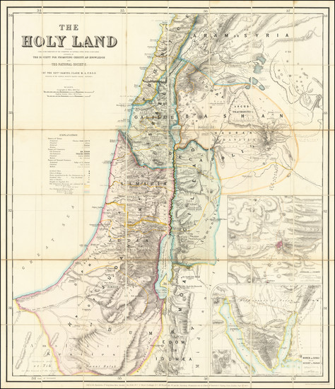 57-Holy Land Map By Reverend Samuel Clark / Society For Promoting Christian Knowledge