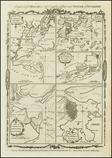 65-New York City, New Jersey, Pennsylvania, South Carolina, Cuba and Boston Map By Thomas Conder