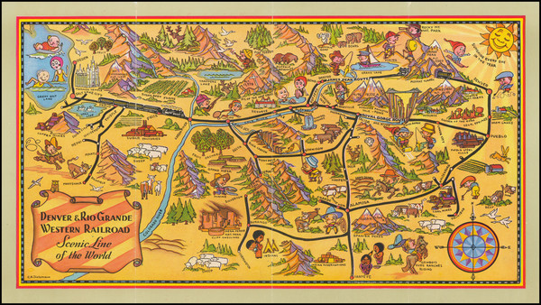 99-Colorado, Colorado and Pictorial Maps Map By Charles A. Dietemann