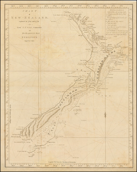 99-New Zealand Map By James Cook