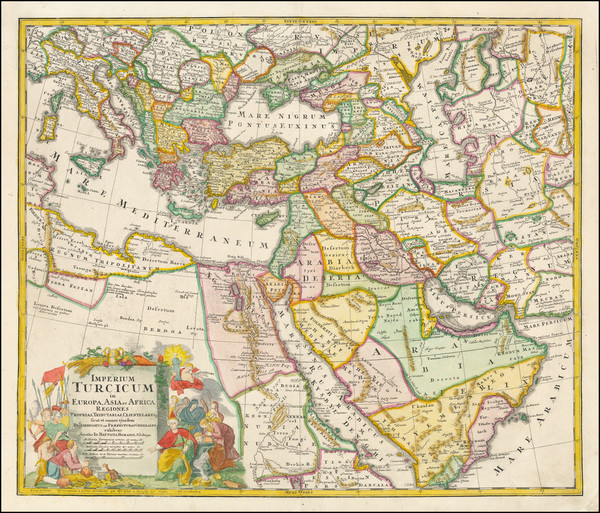 29-Turkey, Middle East and Turkey & Asia Minor Map By Johann Baptist Homann