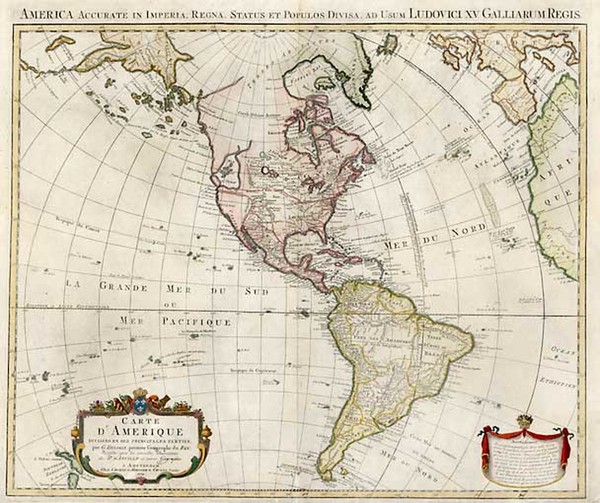 76-South America and America Map By Johannes Covens  &  Cornelis Mortier  &  J. Covens &am