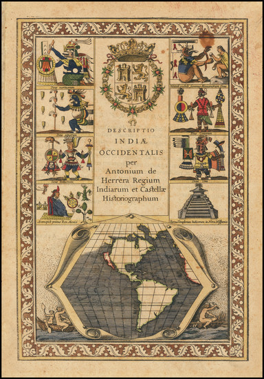 50-North America, South America, Title Pages, California as an Island and America Map By Antonio d