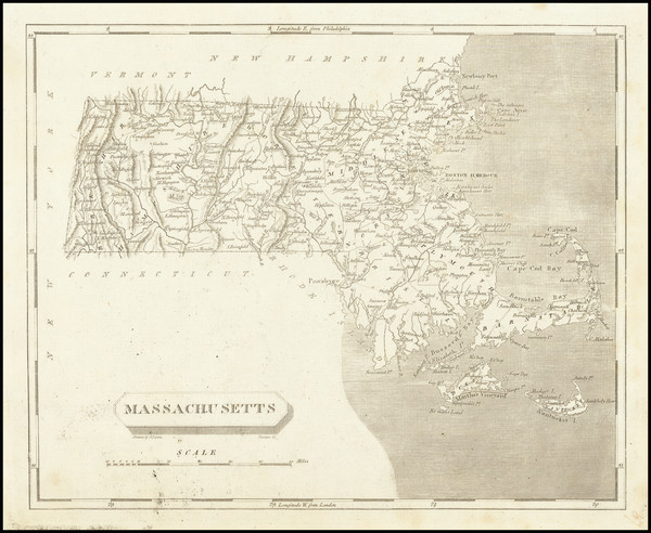 81-Massachusetts Map By Aaron Arrowsmith  &  Samuel Lewis