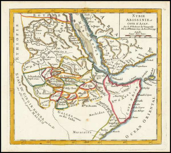 30-Middle East and East Africa Map By Gilles Robert de Vaugondy