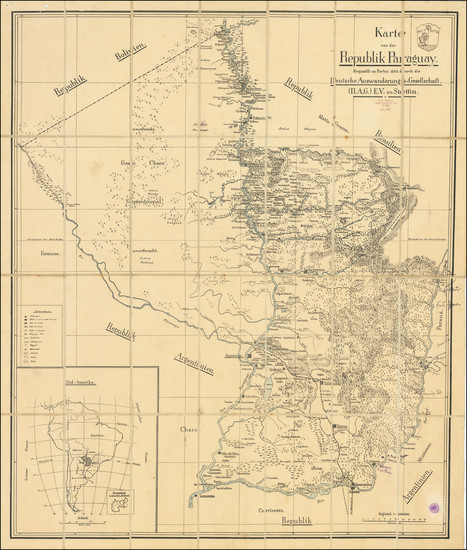 19-Paraguay & Bolivia Map By Deutsche Auswanderungs-Gesellschaft