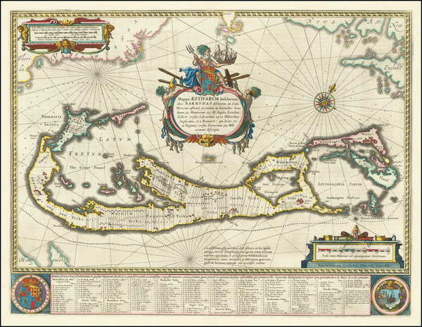 70-Bermuda Map By Willem Janszoon Blaeu