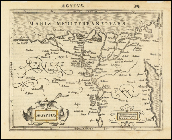 9-Egypt Map By Jodocus Hondius