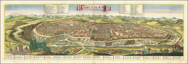 17-Holy Land and Jerusalem Map By Georg Balthasar Probst / Jeremias Wolff