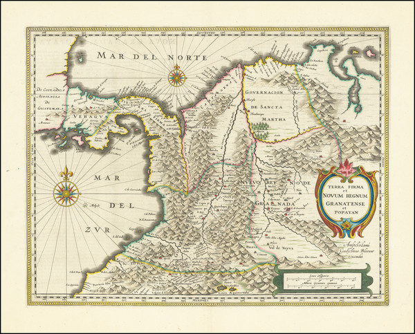 52-Colombia Map By Willem Janszoon Blaeu