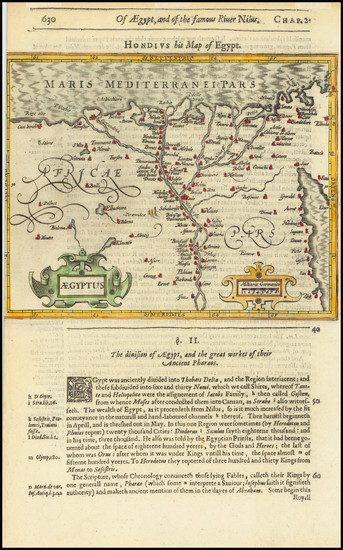 32-Middle East, Egypt and North Africa Map By Jodocus Hondius / Samuel Purchas