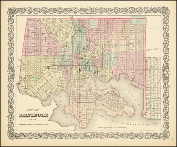 17-Maryland Map By Joseph Hutchins Colton