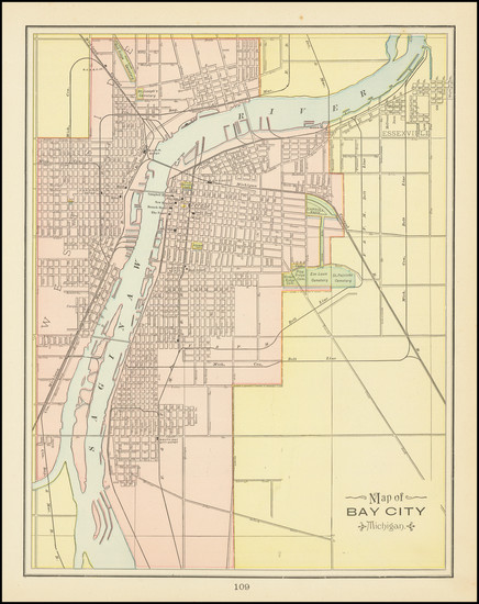 16-Michigan Map By George F. Cram