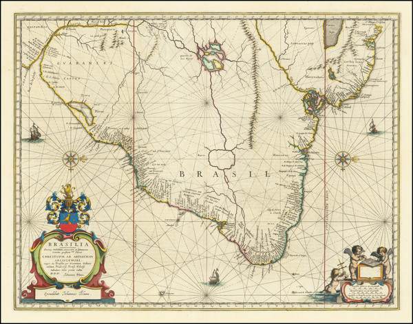 61-Brazil Map By Johannes Blaeu