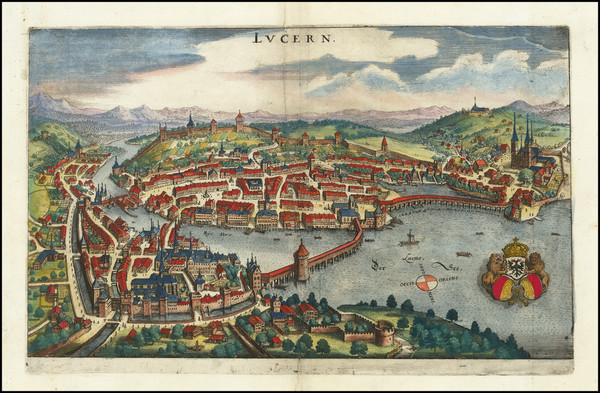 32-Switzerland Map By Matthaus Merian