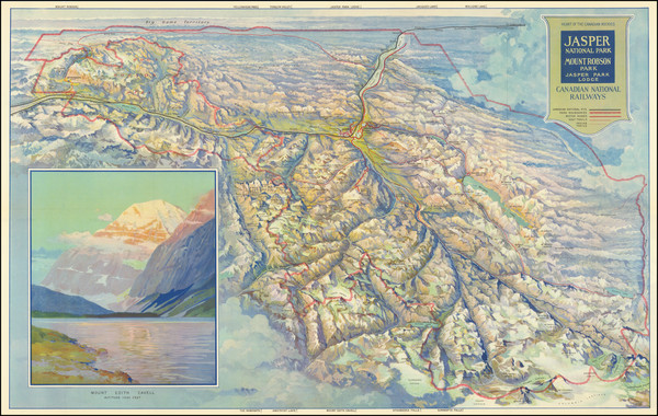 14-Pictorial Maps and Canada Map By Canadian National Railway